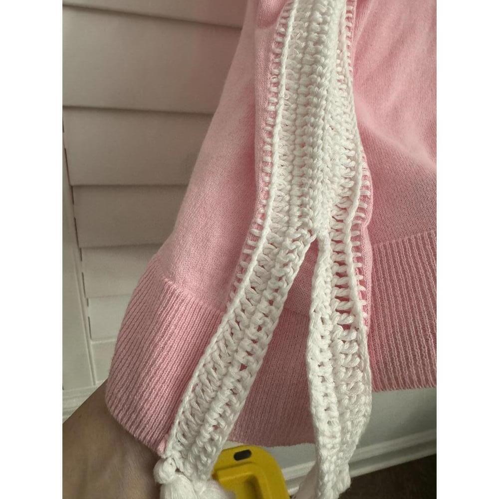 Lilly Pulitzer Damara Coolmax pink sweater with white side detailing size Small - Picture 6 of 6
